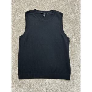 McDuff Essentials XL 100% Cashmere‎ Soft Sweater Vest Tank Top Black